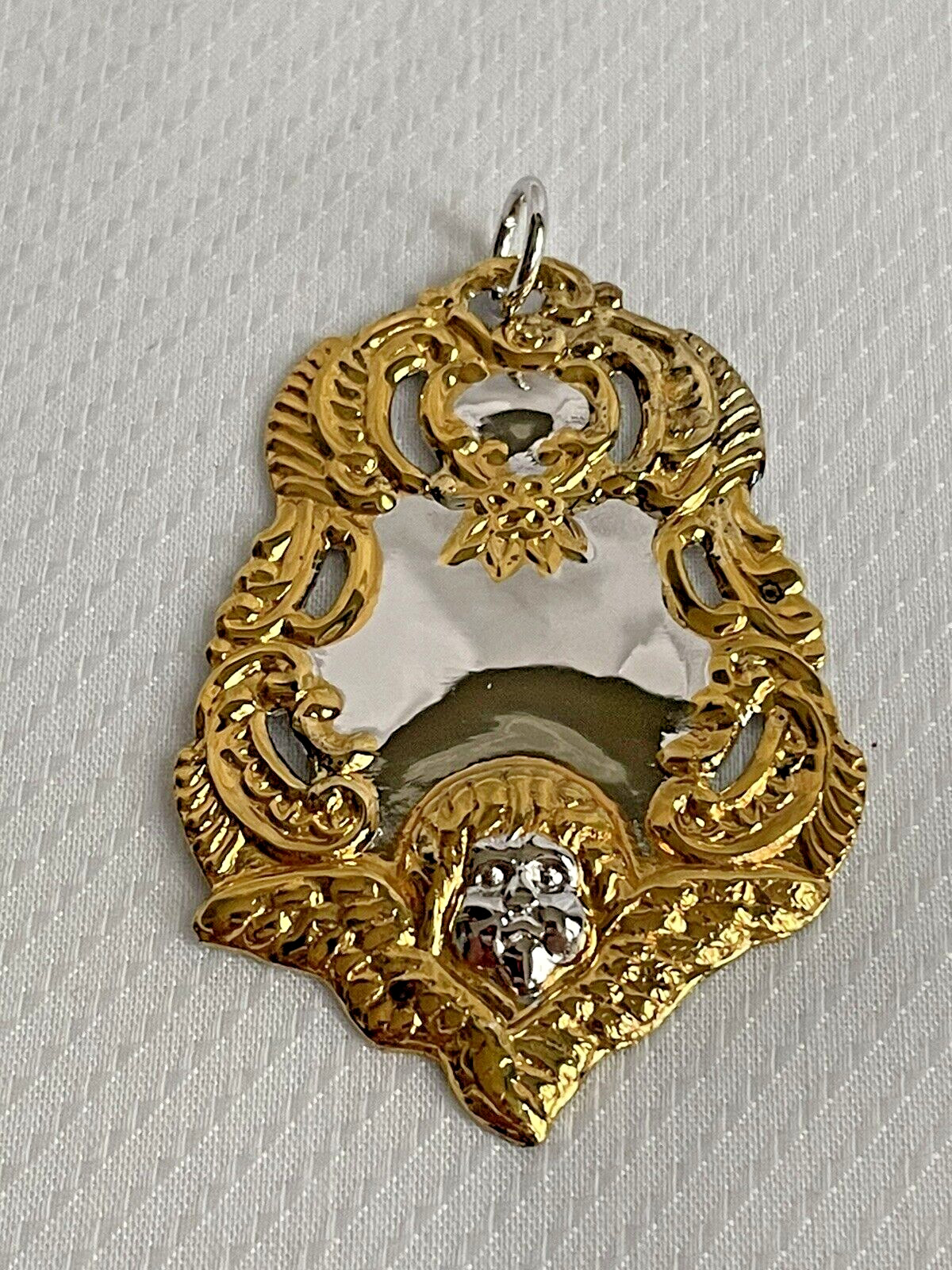 975 STERLING SILVER Vermeil Guardian Angel Cherub Cupid Pendant Memorial NEW