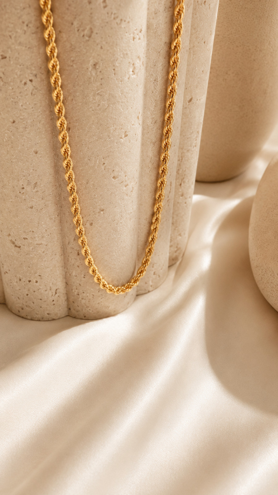 14K Gold Rope Chain Necklace