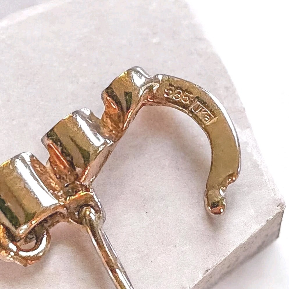 14k Yellow Gold South Sea Pearl & Diamonds Enhancer Pendant Locking Bail Estate