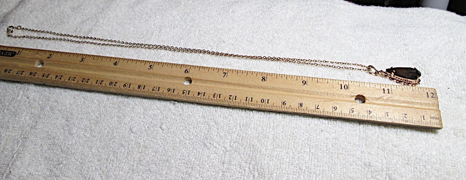 14K ROSE GOLD SMOKY QUARTZ NECKLACE 7.00 CTS 7.9 GRAMS 23 INCHES VINTAGE