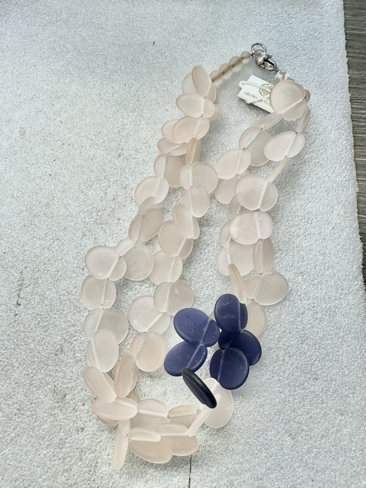 2015 Season NWT GLI ORI DI VENEZIA .925 Italy Murano Petal 20” Necklace