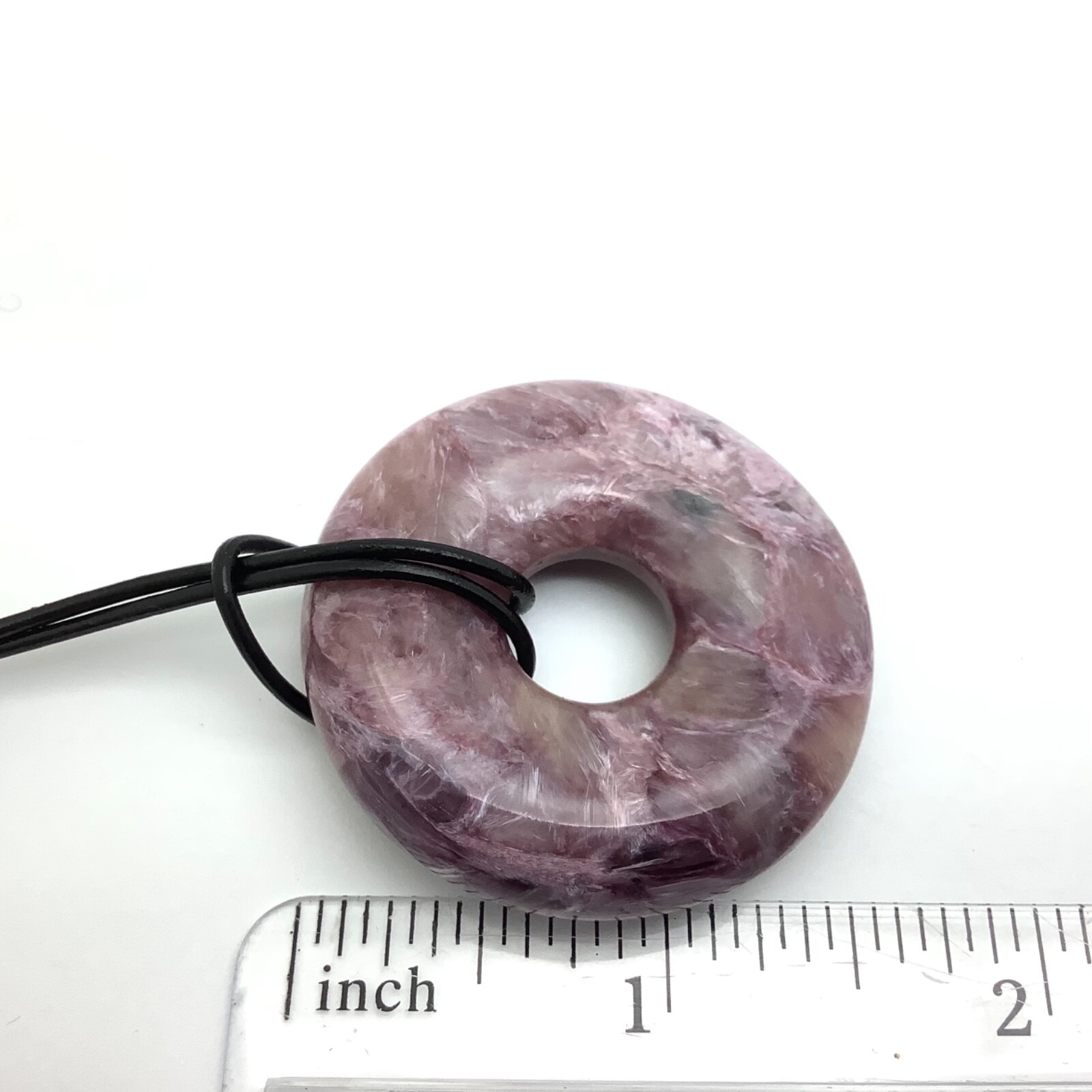 Siberian Charoite Pendant Large & Thick Purple Bi Disk Necklace Siberia 41 mm #8