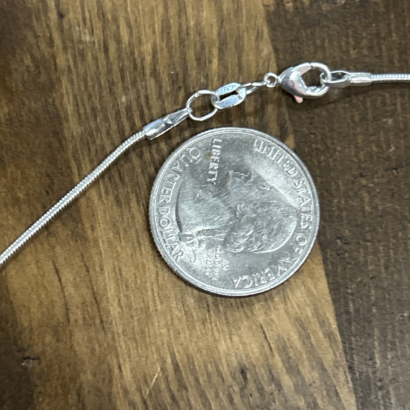 21” 18k White Gold Plated Round Snake Chain Necklace 4.6 Grams
