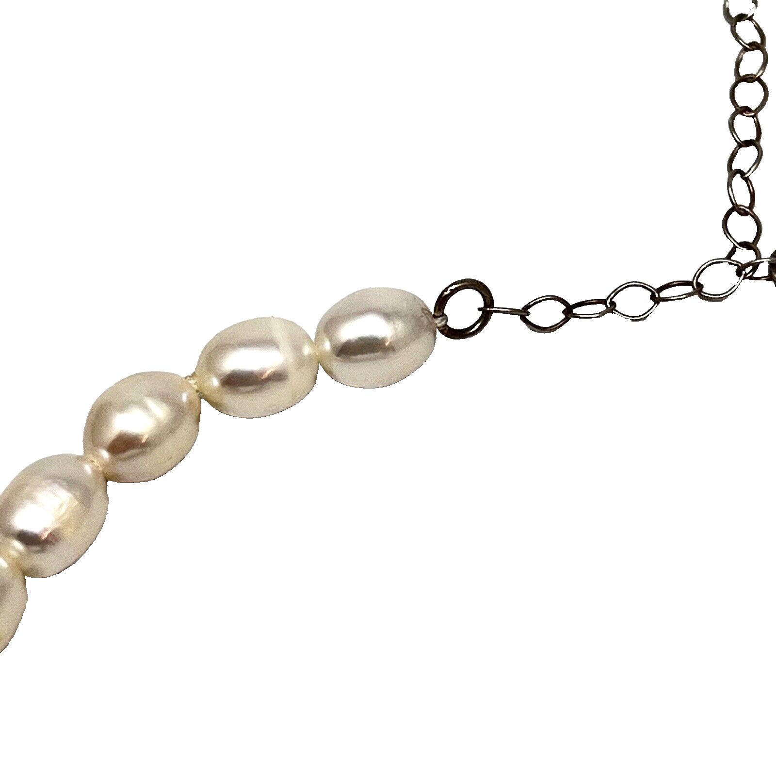 Womens Pearl Necklace Genuine Cultured Fresh Water Barrel Sterling Clasp 21in