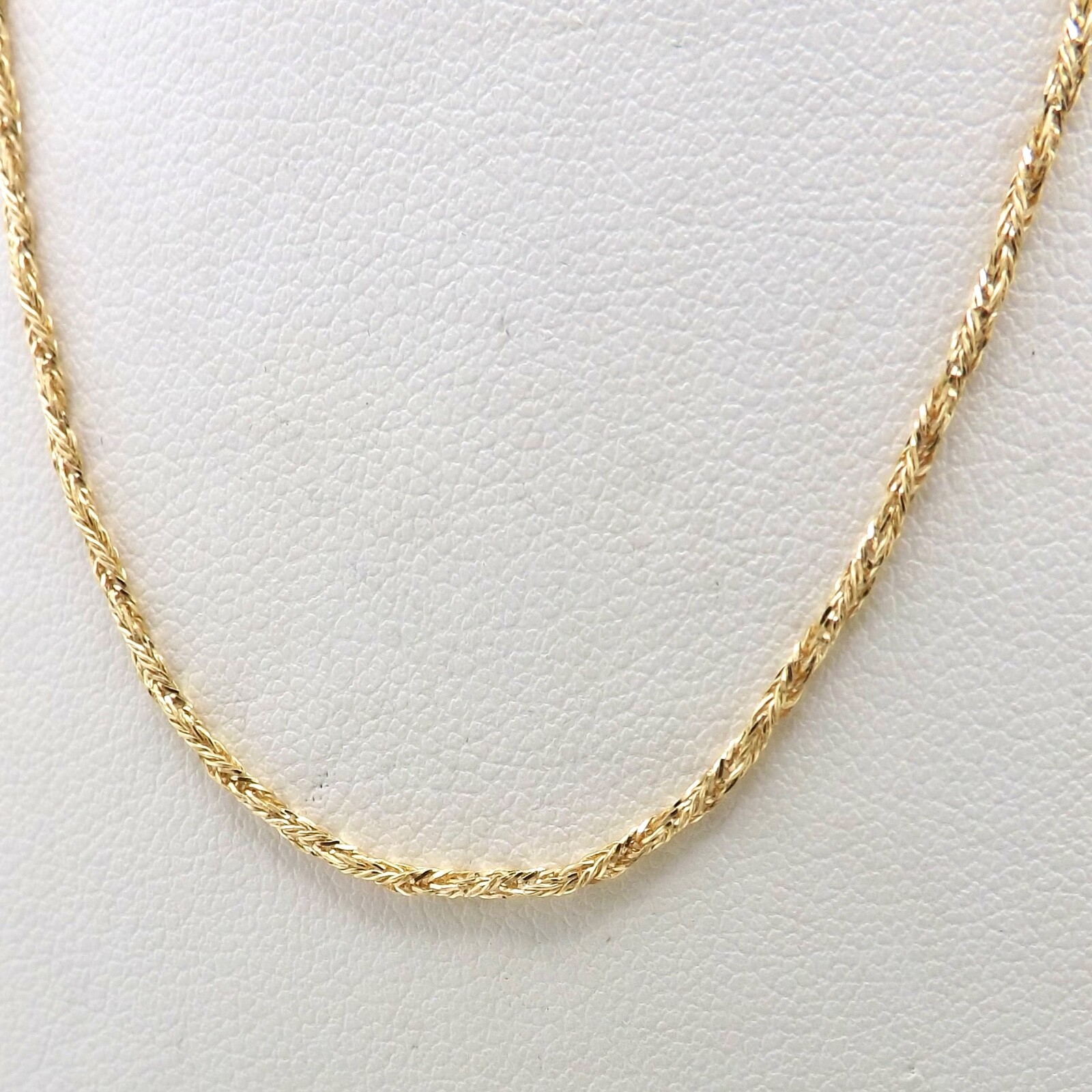 18k Gold Twisted Spiga Wheat Link Pendant Chain Necklace Italy 750 29in Sparkly