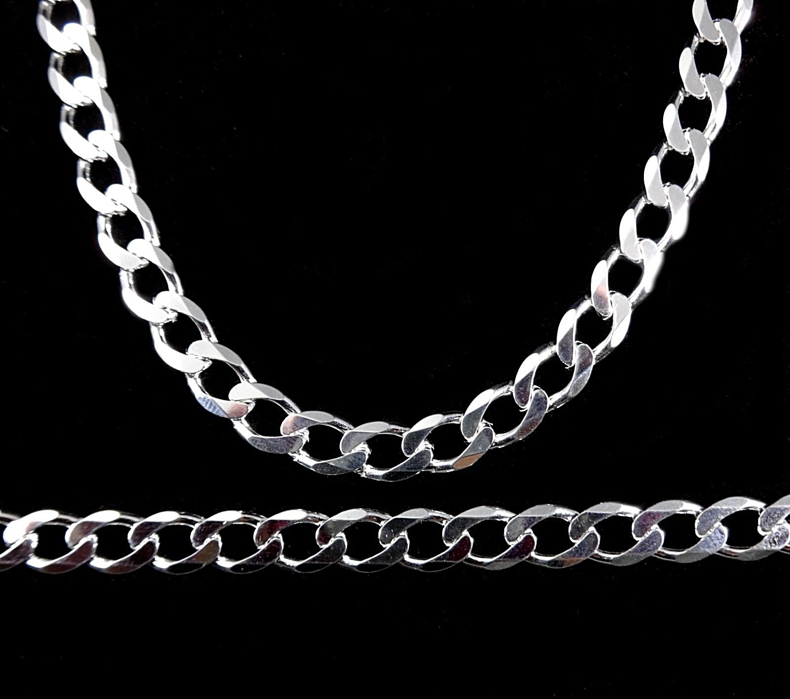 7MM Solid 925 Sterling Silver Italian CUBAN CURB Men’s Chain Made in Italy