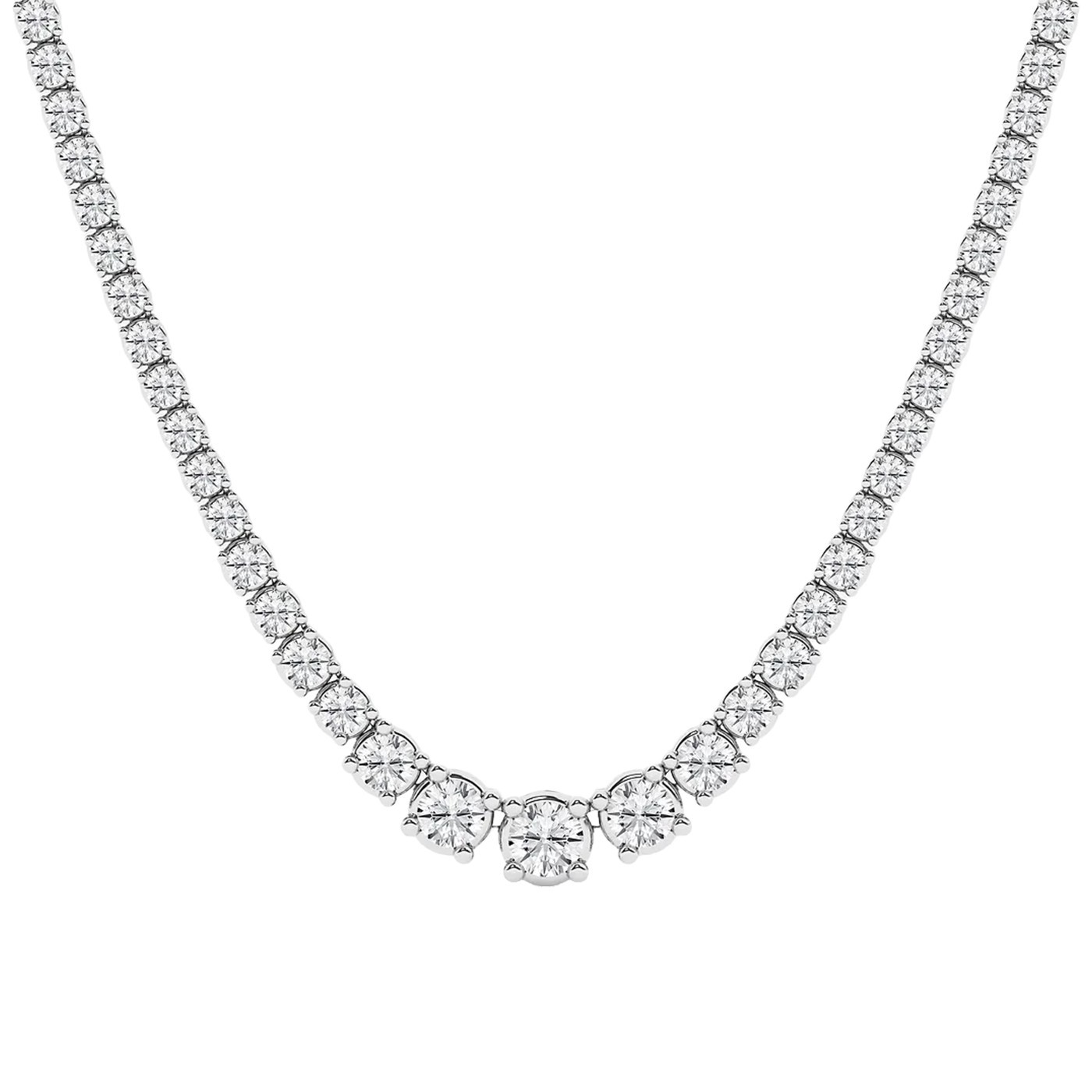 15.50 CTW Natural Diamond Tennis Necklace 14K White Gold G-H Color VS2 17 Inches