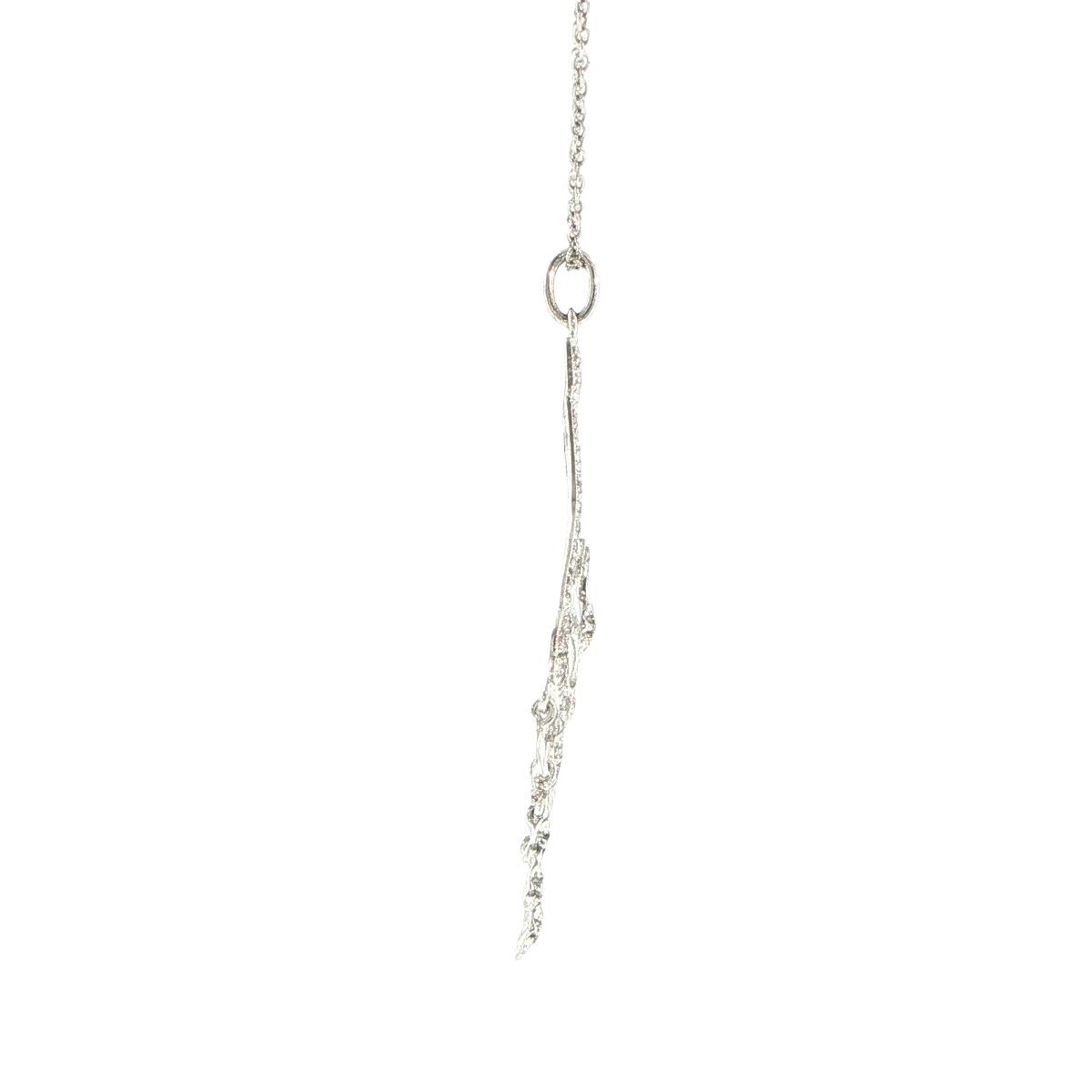 14K White Gold Diamond Chandelier Necklace