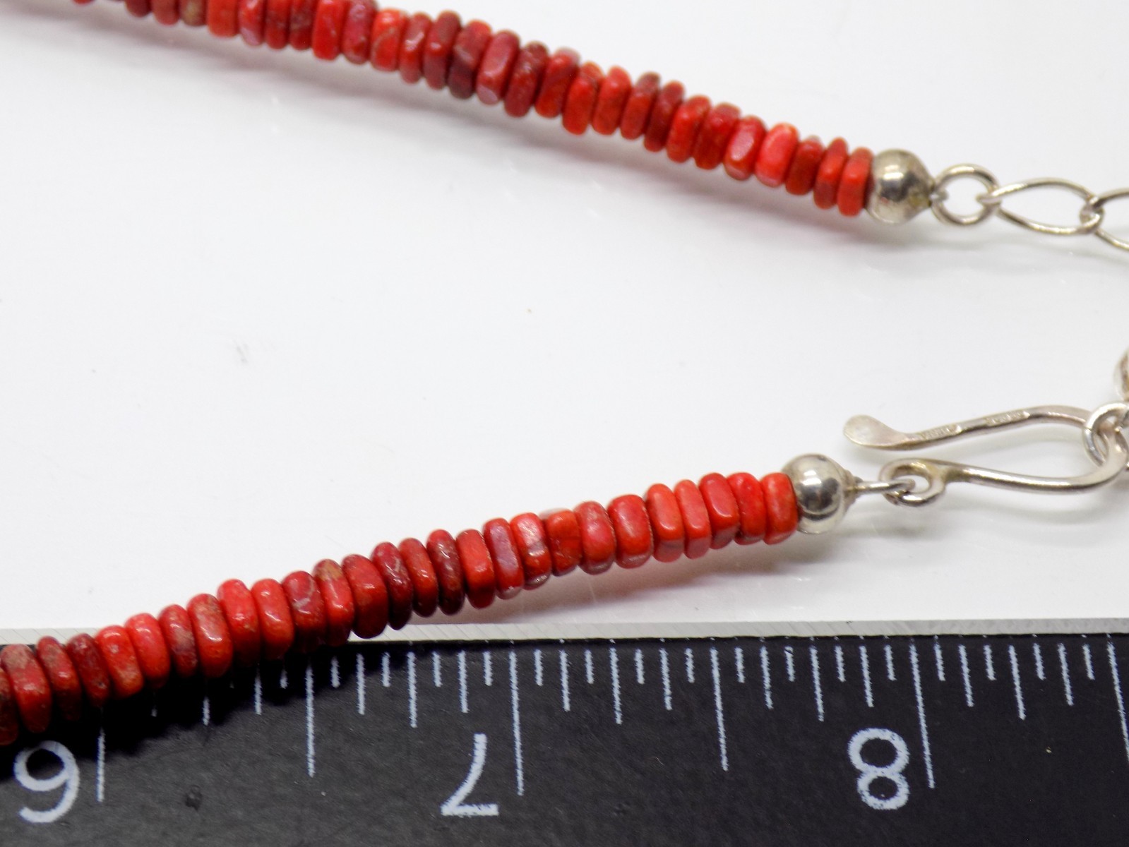 DTR Mine Finds By Jay King Coral Square Graduated Sterling Silver 925 Necklace.
