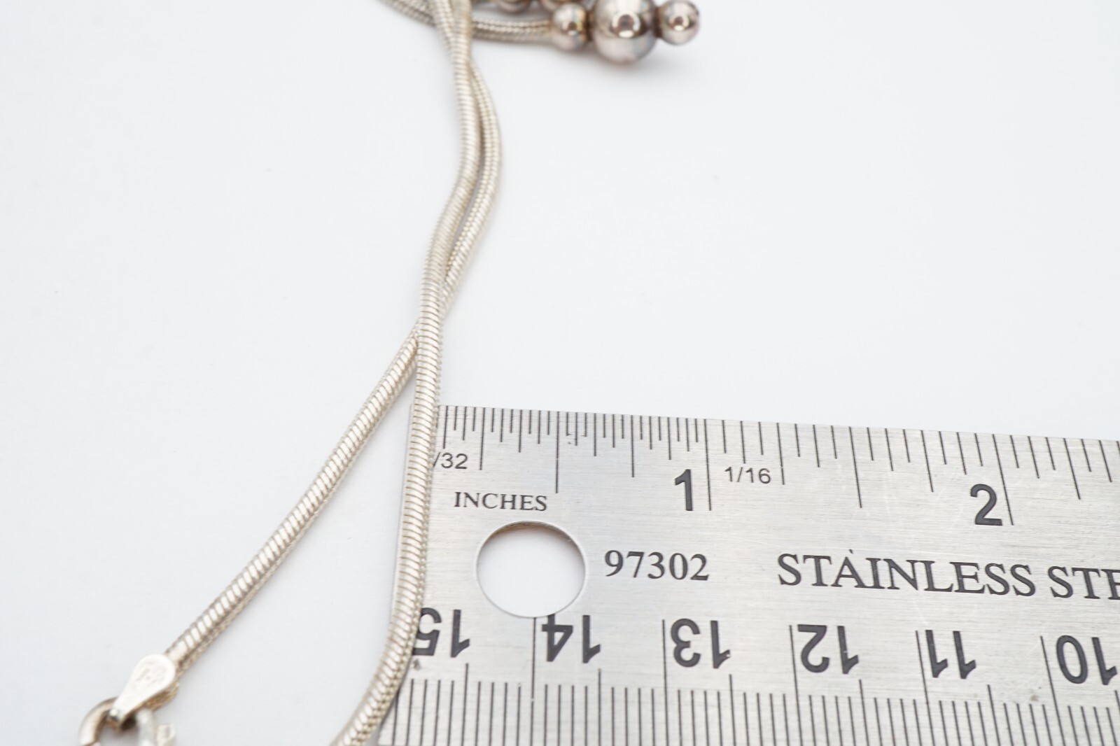 Milor Sterling Silver 925 Lariat Necklace 28″ Italy