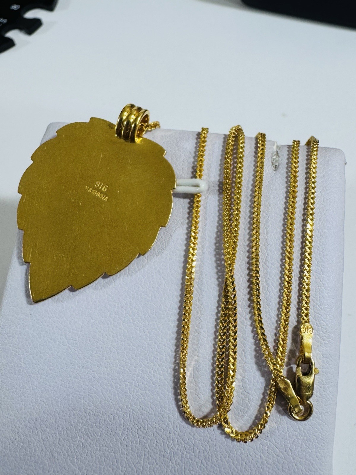 22K 916 22C Real Genuine Gold 20” inch Heart Sikh Necklace 11.1g 1.5mm