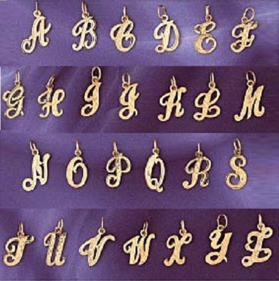A to Z Any One 14K Yellow Gold Letter Pendant / Charm, Made in USA