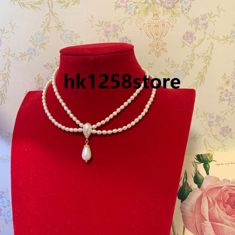 Vintage Double Strand AAA Natural Akoya White Pearl Necklace 14k Gold P Princess
