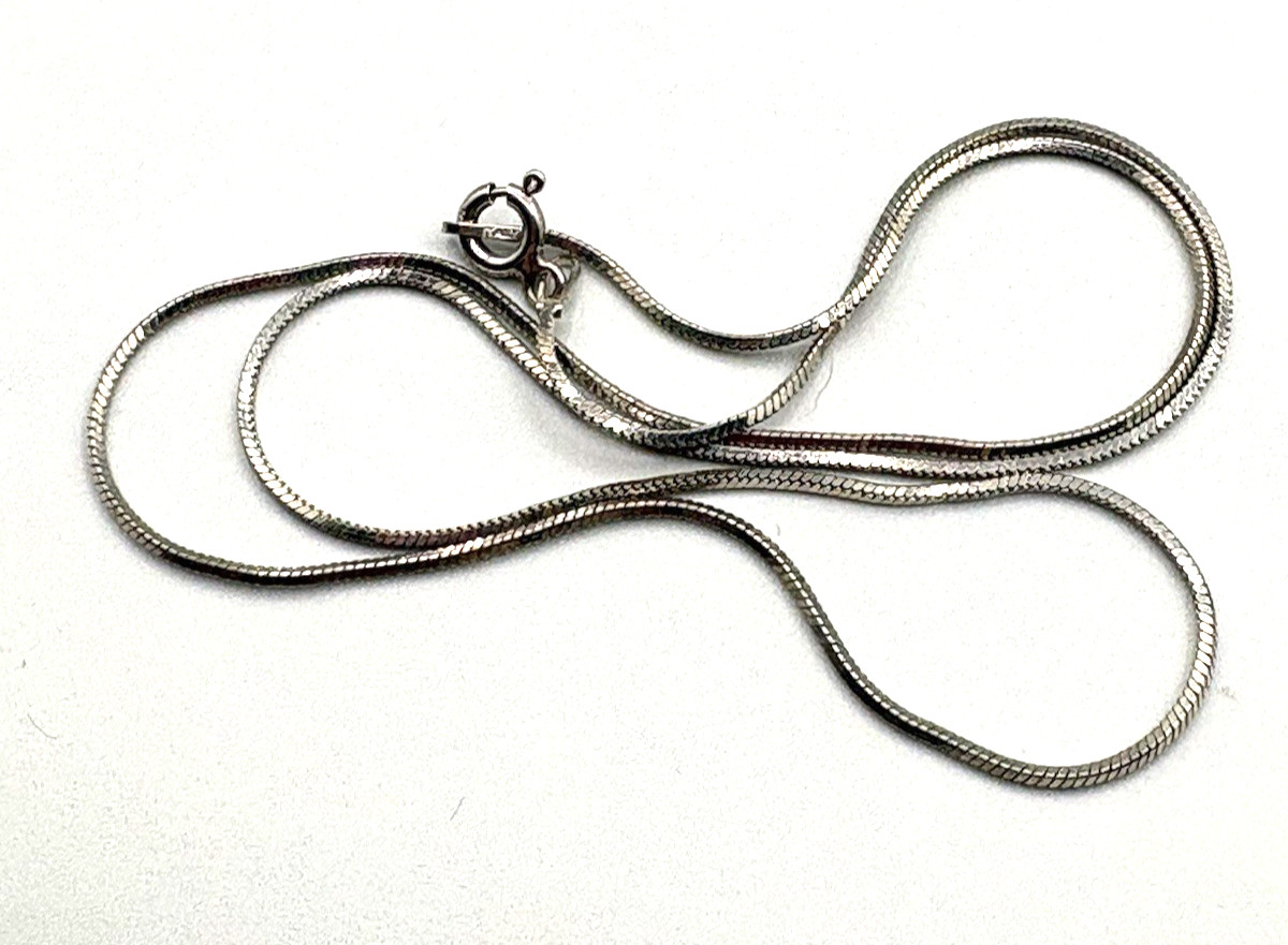 Silky Italian 925 Sterling Silver Snake Chain Necklace 18″