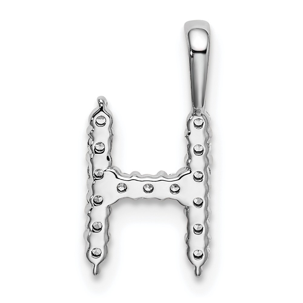 14K White Gold Lab Grown VS/SI FGH Diamond Letter Hnitial Pendant
