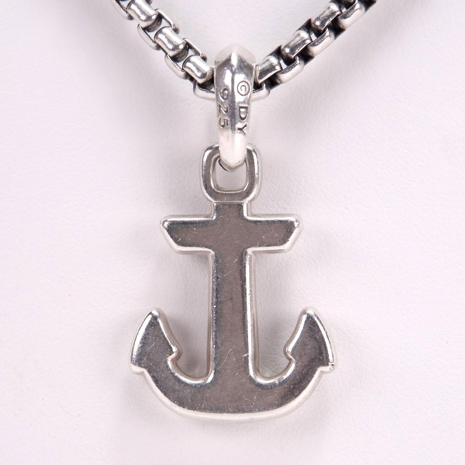 David Yurman 925 Sterling Silver & Black Diamond Maritime Anchor Amulet