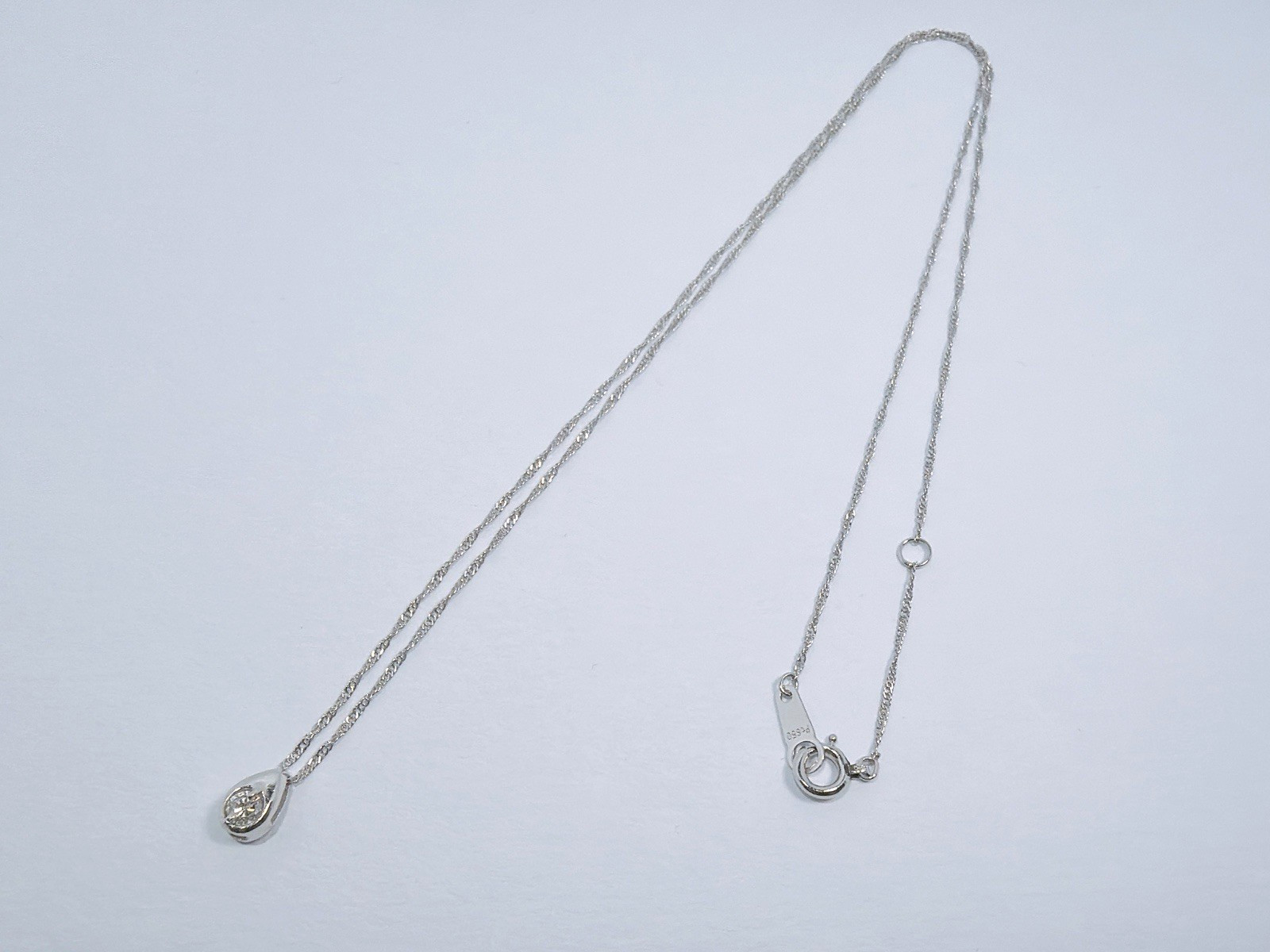 Necklace Pendant Diamond 0.1ct Platinum Pt1000 Pt850 Authentic 0135