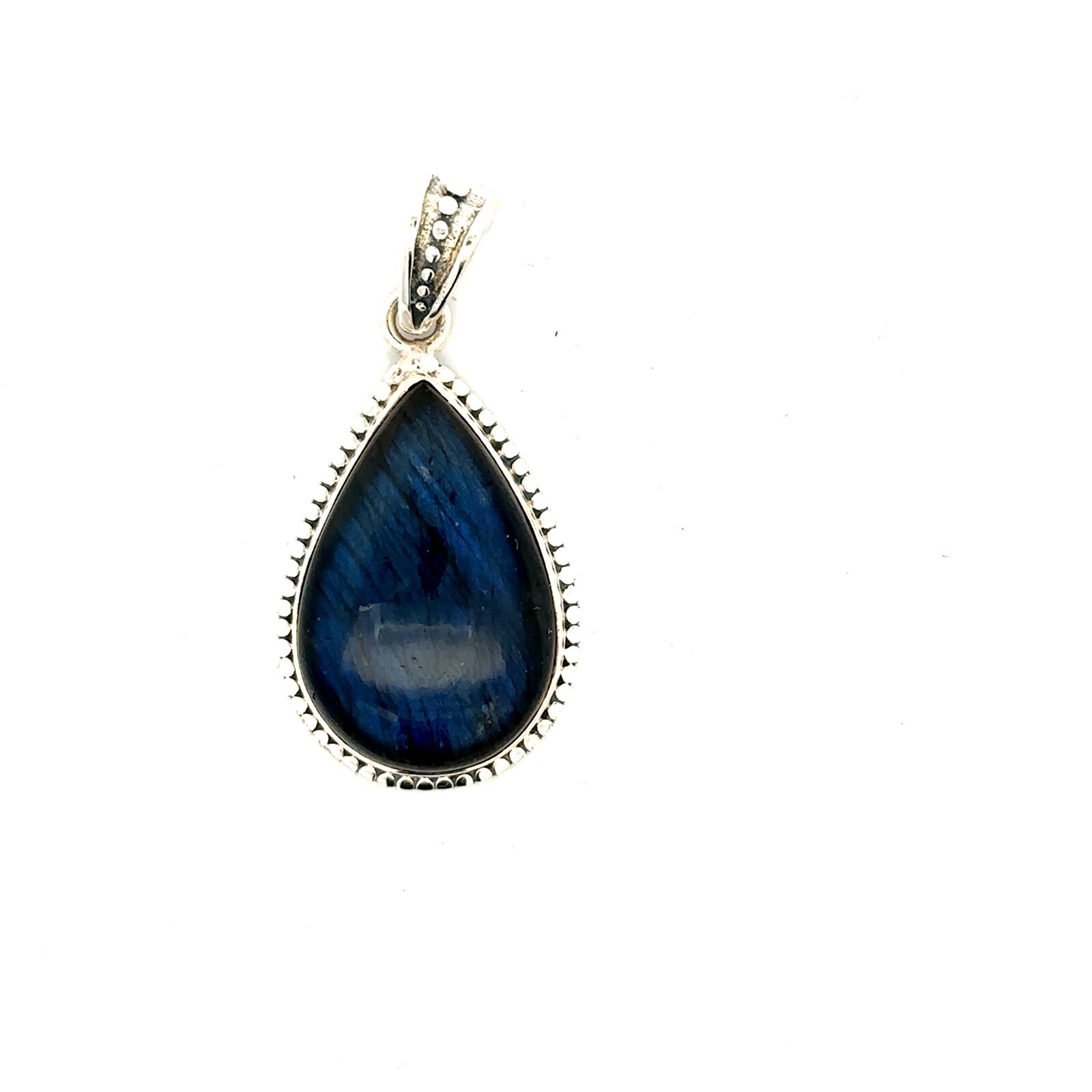Sterling Silver Labradorite Pendant (3/4 x 1 1/2 Inch)