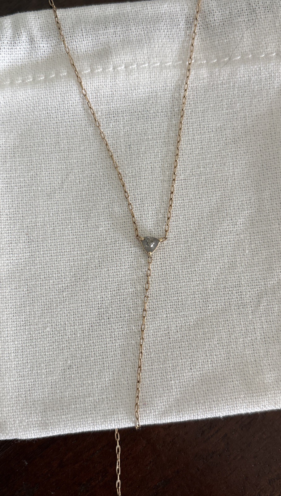 Gray Rose Cut Diamond Lariat Pendant