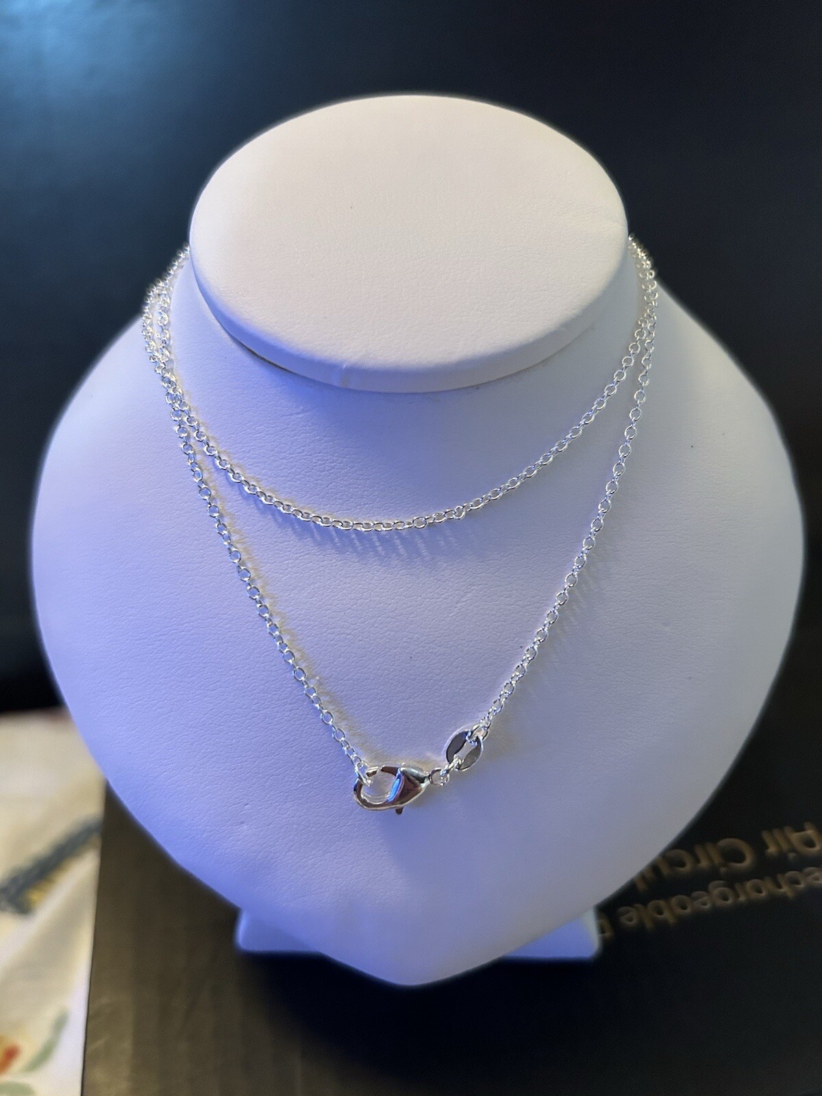 Solid 925 Sterling Silver 1.2MM Link Chain Necklace – 24″ – ITALY 925