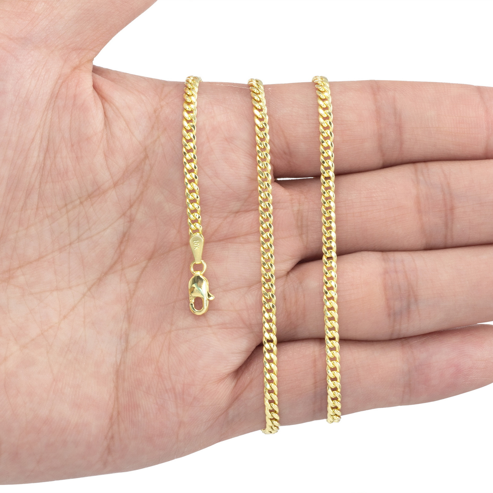 10K Yellow Gold 3mm-13mm Miami Cuban Link Necklace Chain or Bracelet, 7″-30″