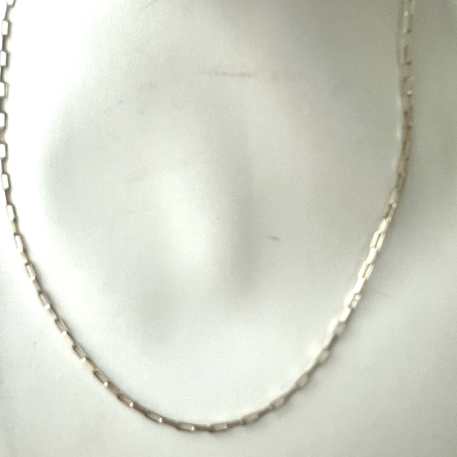 925 Sterling Silver Paperclip Link Chain Necklace 14” Choker Bar Link Chain 3g