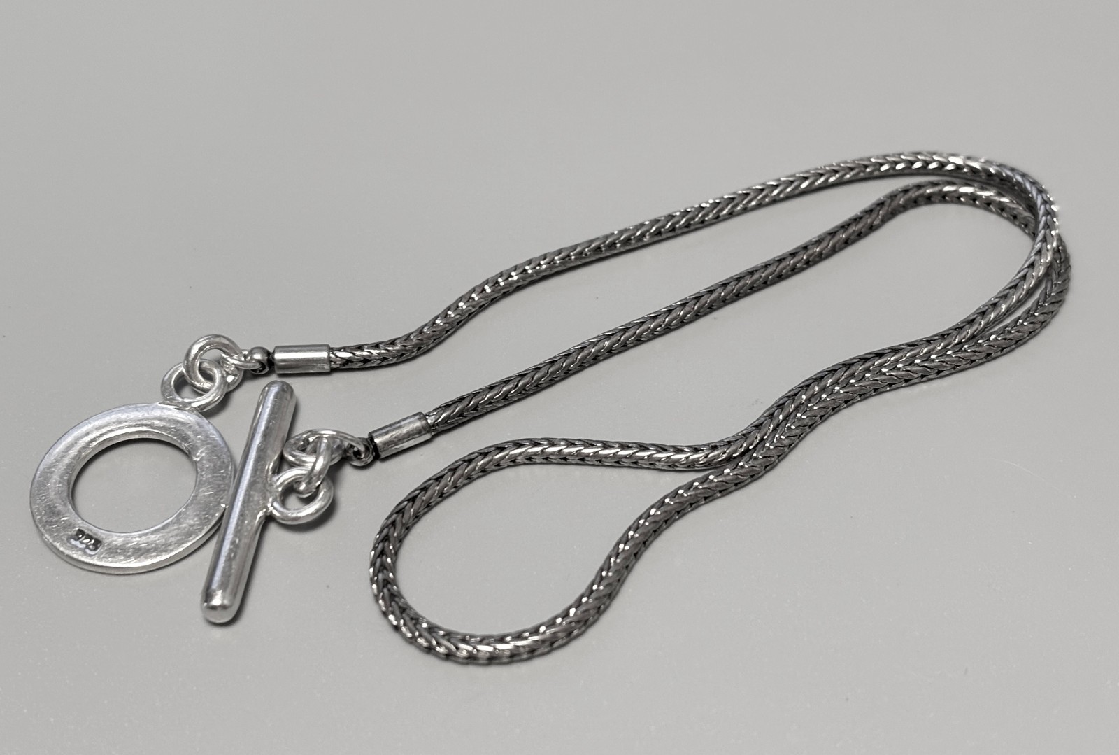 925 Sterling Silver ROPE CHAIN Toggle Closure Necklace 17in – 19g