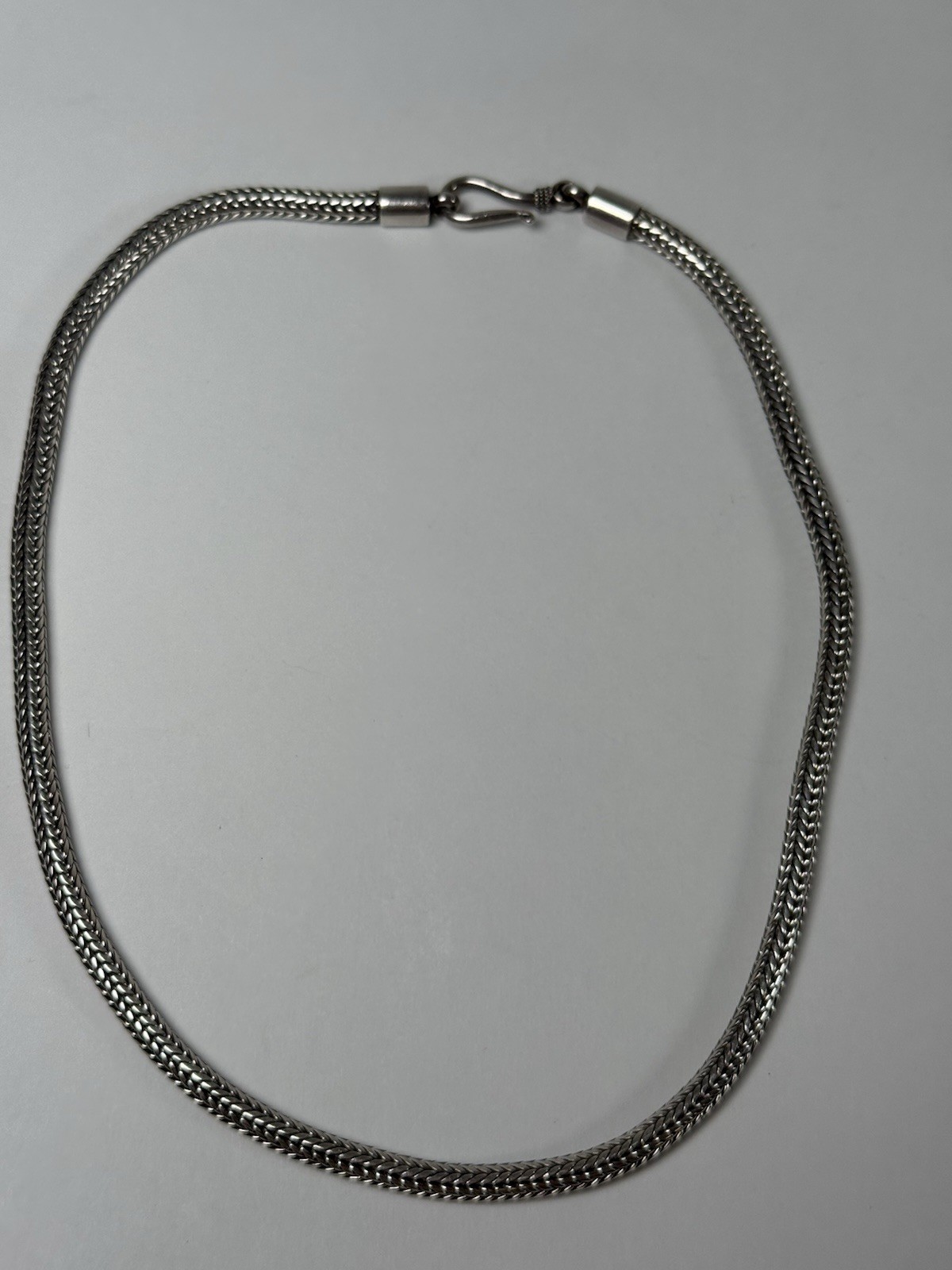 Sterling Silver Foxtail Chain 17” 4mm Hook Closure Necklace 925
