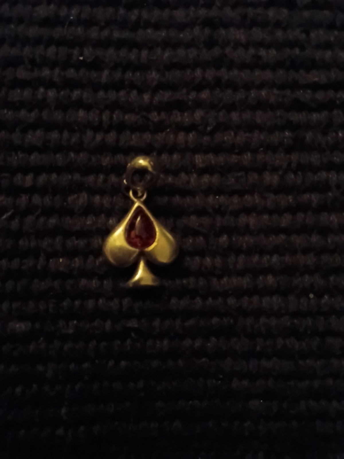 925 Silver & Amber Spade Charm Pendant Necklace