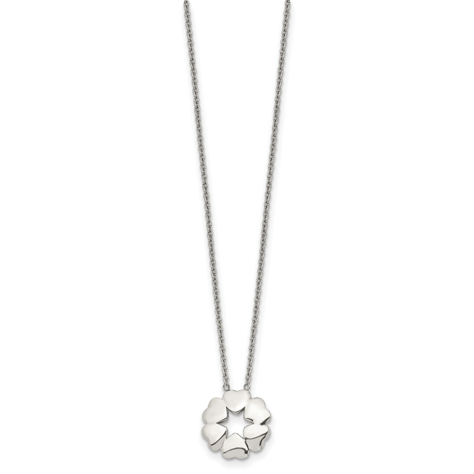 Stainless Steel Polished Flower Necklace