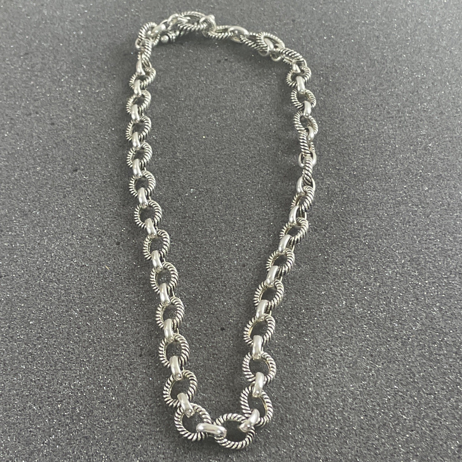 Michelle Albala 925 Silver Prasiolite Cushion Enhancer Cable Link Toggle Chain