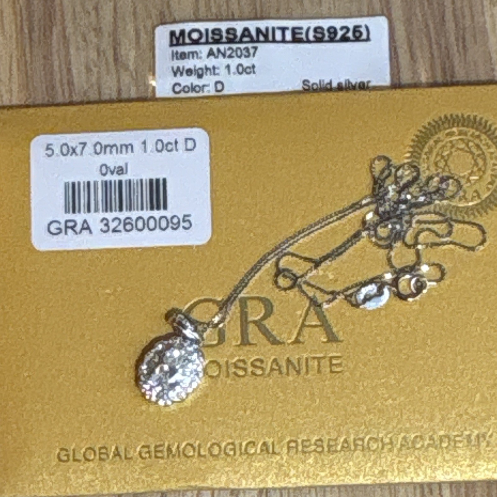 Oval Moissanite Pendant W/18in 925 Necklace Clear 1.00 ctw