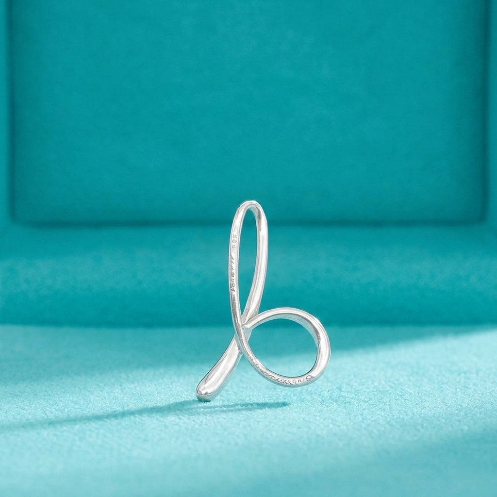 Tiffany Ag925 Peretti Initial Small Letter “d Pendant Charm Only Large Type