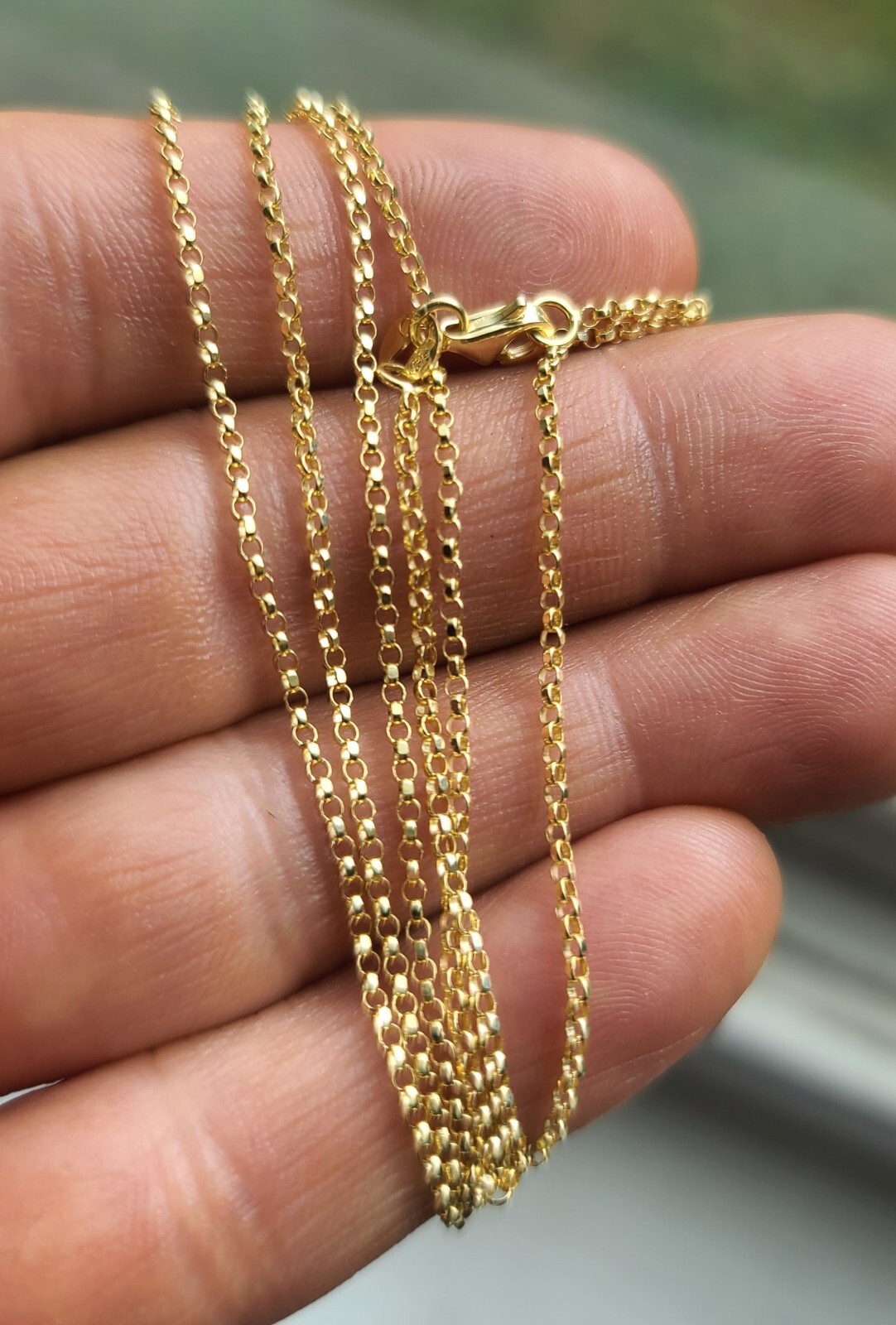 New 14k Solid Yellow Gold Cable Chain 19.5″ Necklace 1.4mm Signed CX 2.55g
