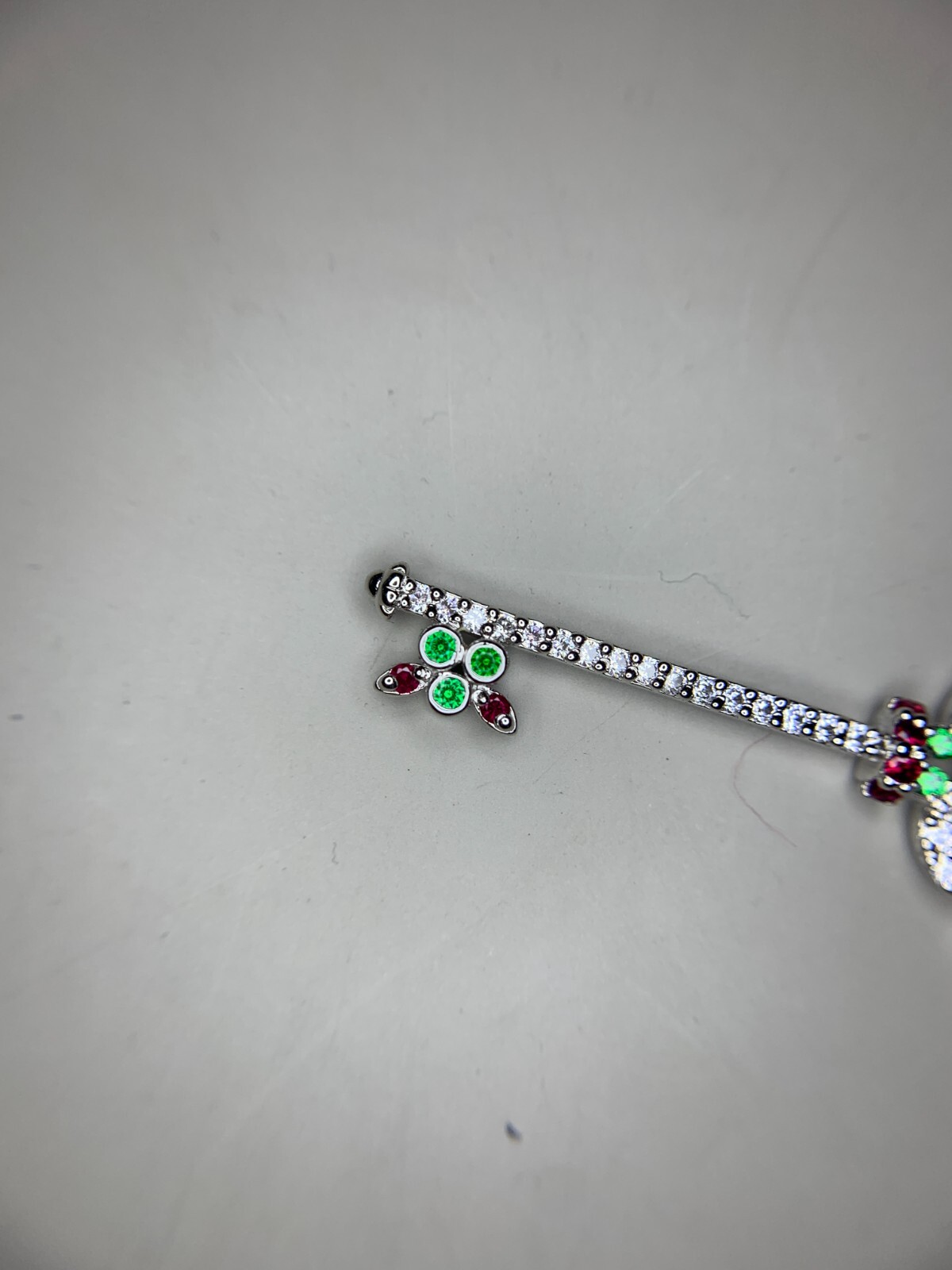 Natural Emerald From Punjshir Aghanistan In Key Necklace In 925 Sterling SIlver