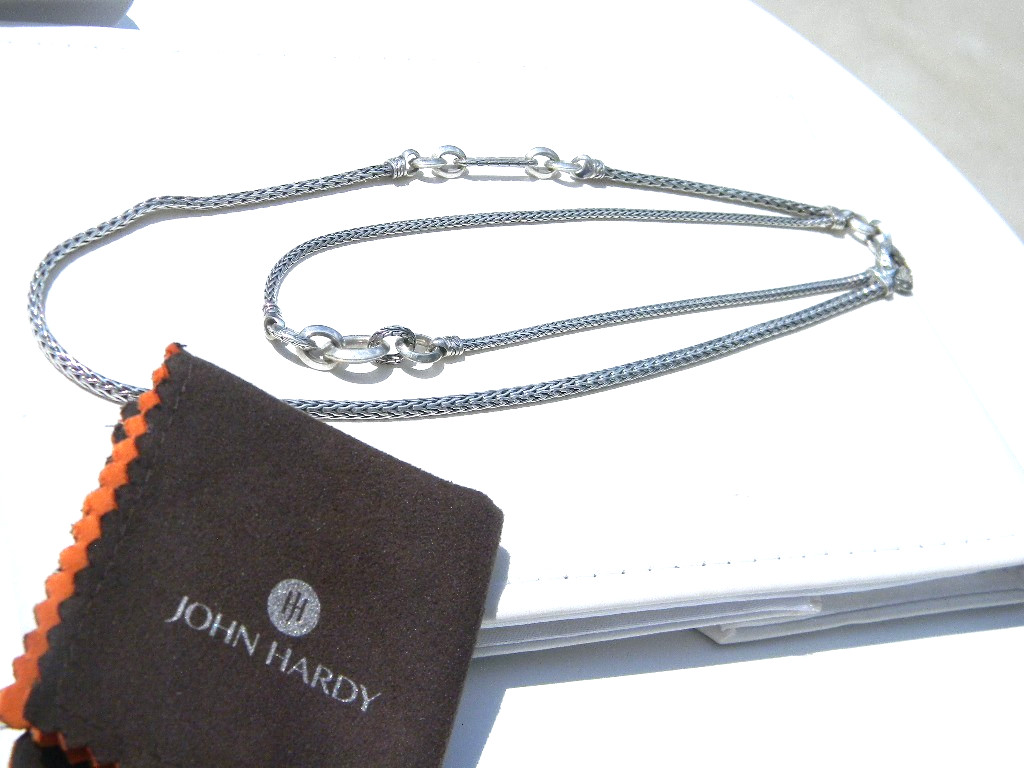 John Hardy Sterling Circle Disc Station Necklace