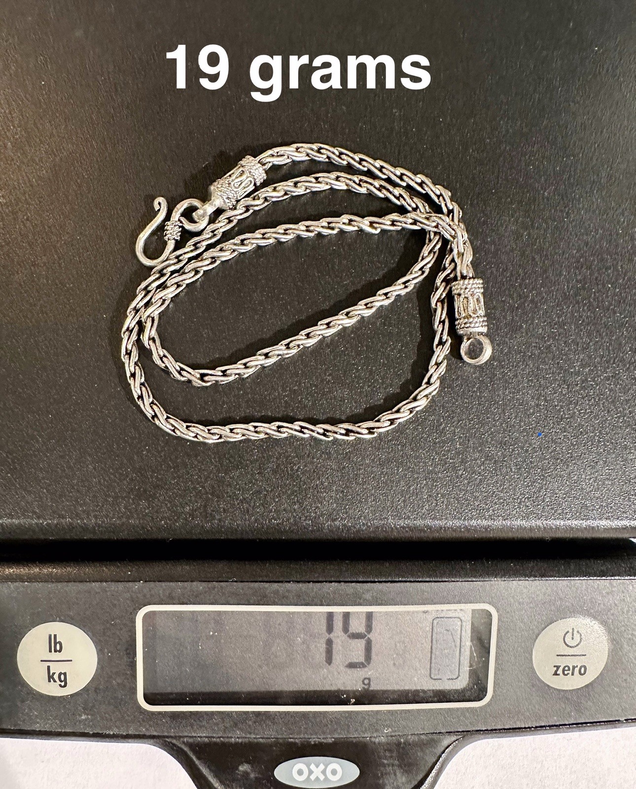 Sterling Silver Rope Chain Necklace 16” | Egypt 925 | S-Hook Clasp | 19g