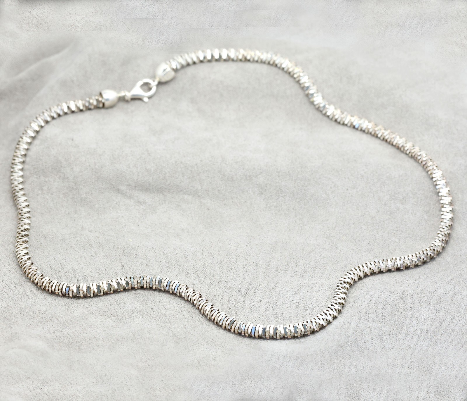 Milor Italy 925 sterling silver faceted beads chain necklace 20in 32grams