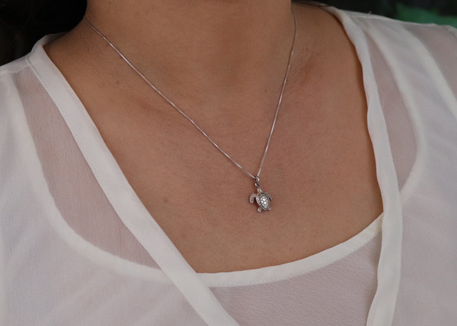 Sterling Silver Turtle Pendant or Charm Small Tiny 3/4″ x 1/2″ inch