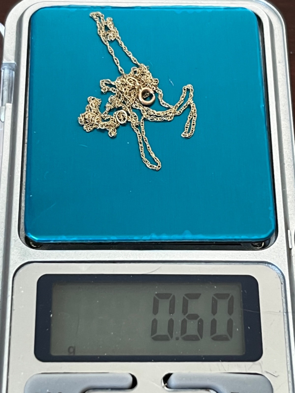 1970’s Vintage 14K Gold Robin’s Egg Turquoise Pendant & 10K Rope Chain Necklace