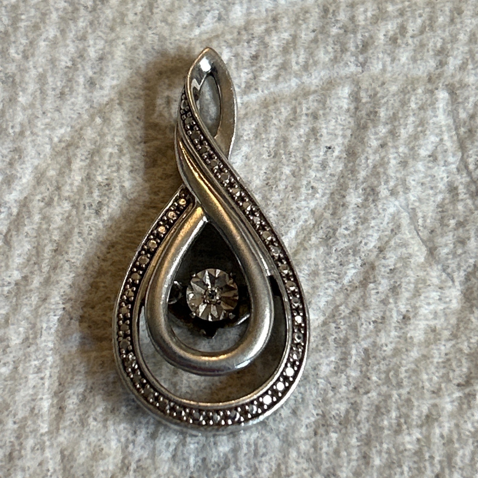 OTC Sterling Silver 925 Diamonds? Infinity Floating Diamond Pendant