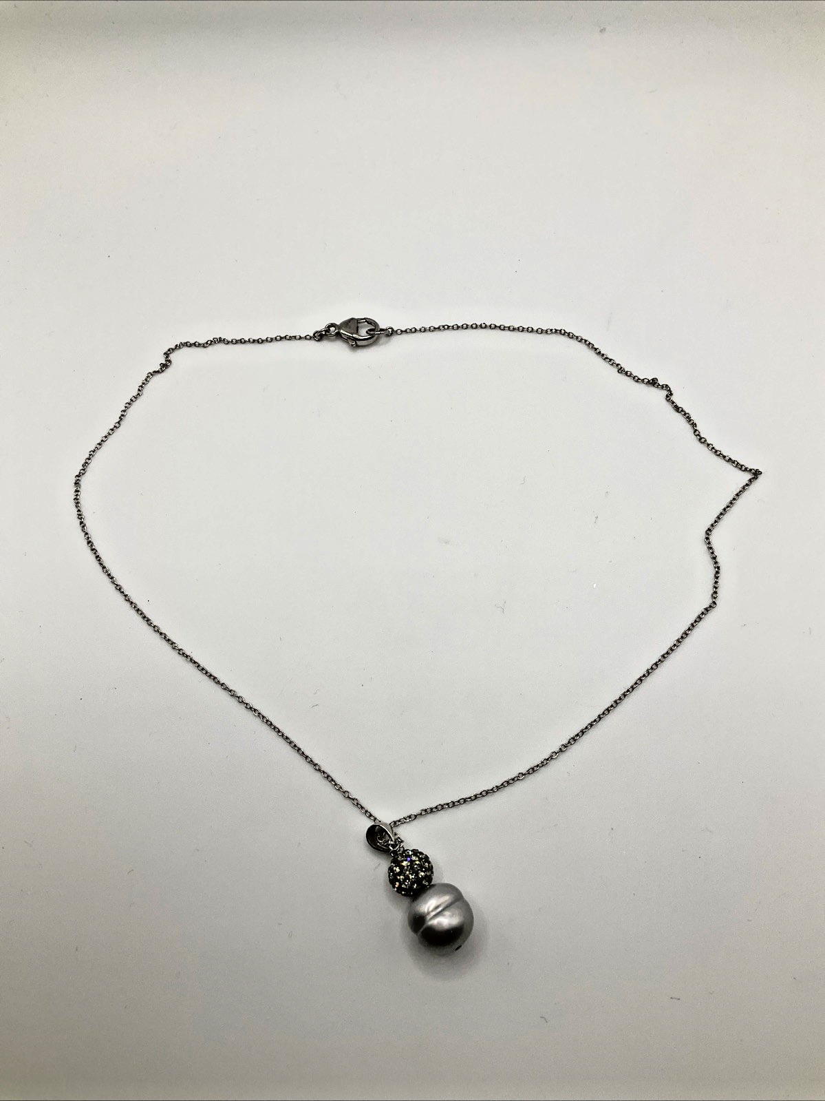 Marked 925 Silver Chain And Freshwater Pearl Necklace