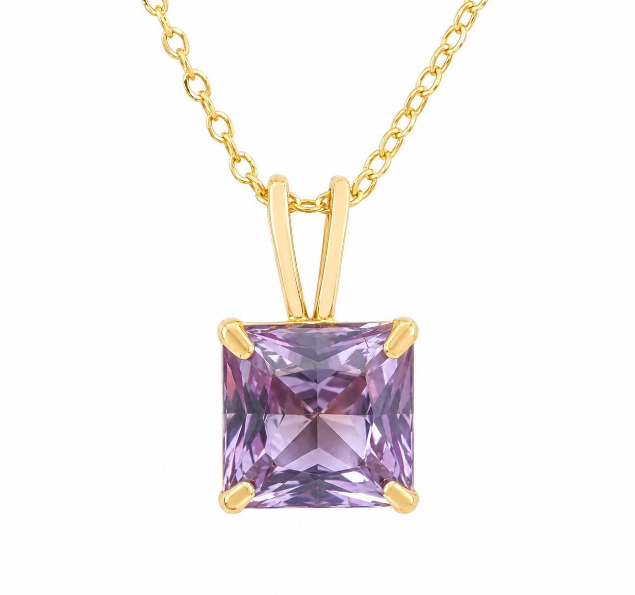 LAB CREATED 1.10 Cts ALEXANDRITE PENDANT SOLID 14k YELLOW GOLD – New With Tag