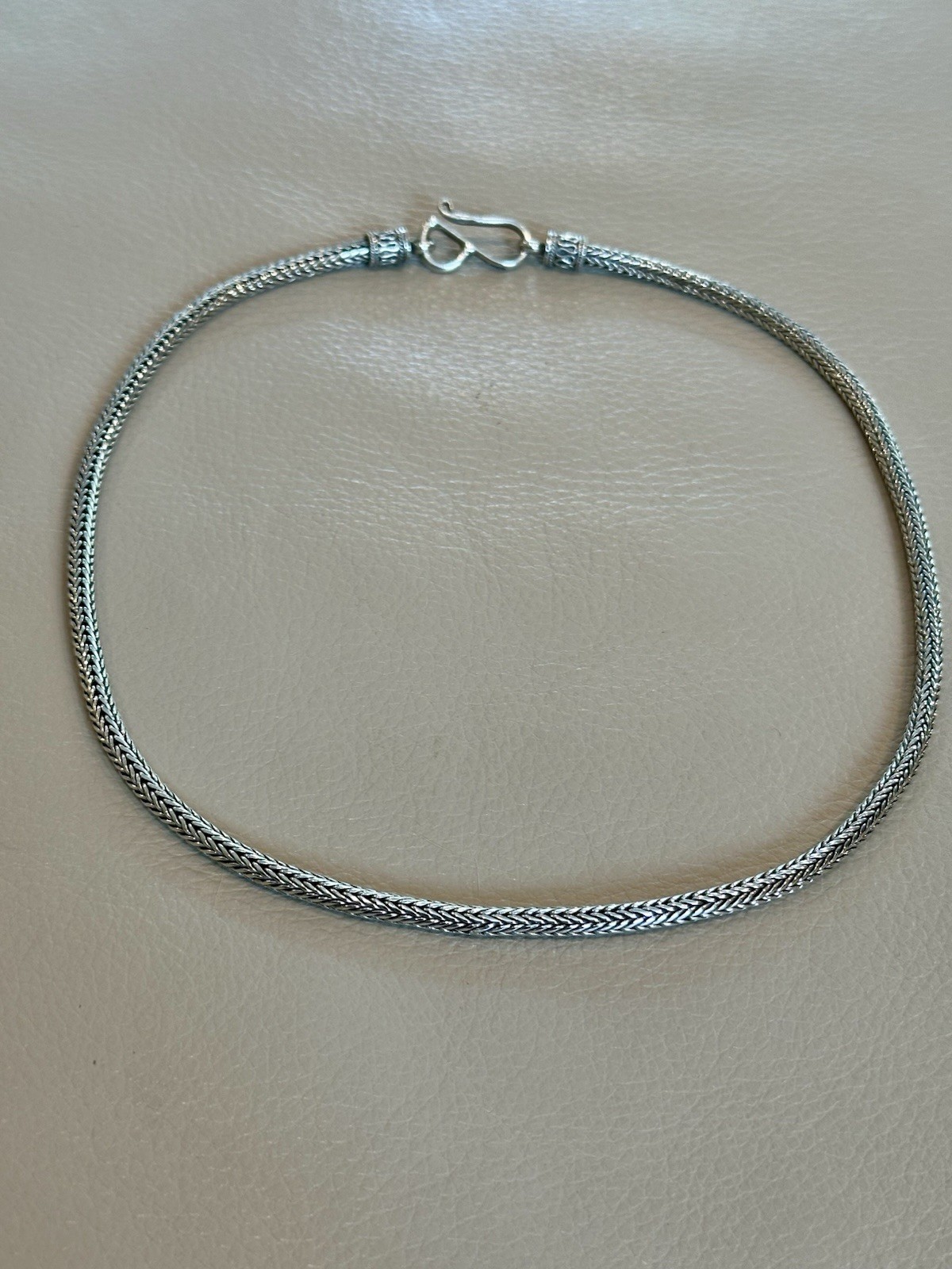 BA Suarti Sterling Silver 4mm 18” Foxtail Wheat Chain Necklace