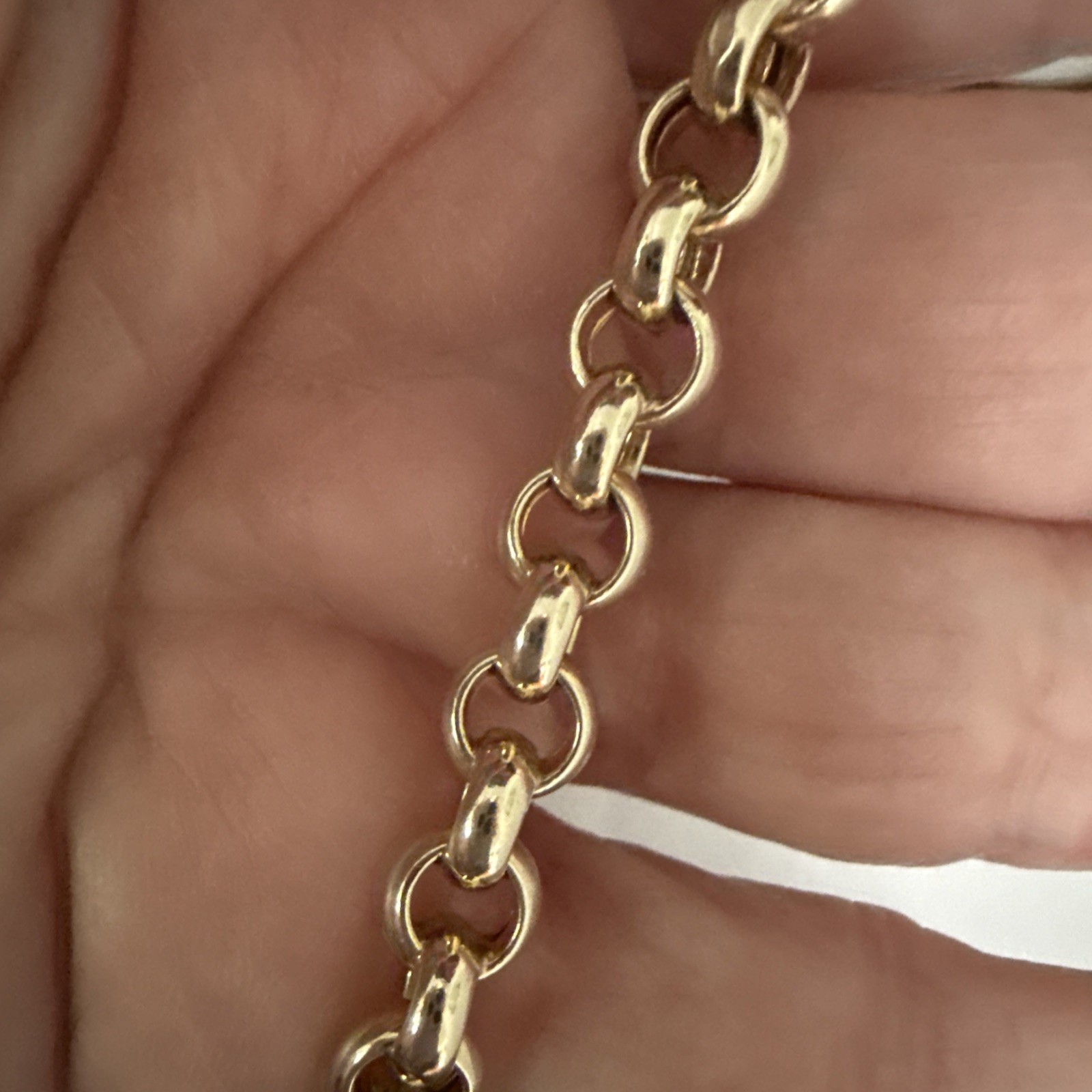STERLING SILVER SOLID VINTAGE ROLO LINK CHAIN HEART PENDANT 26.2 GRAMS ITALY