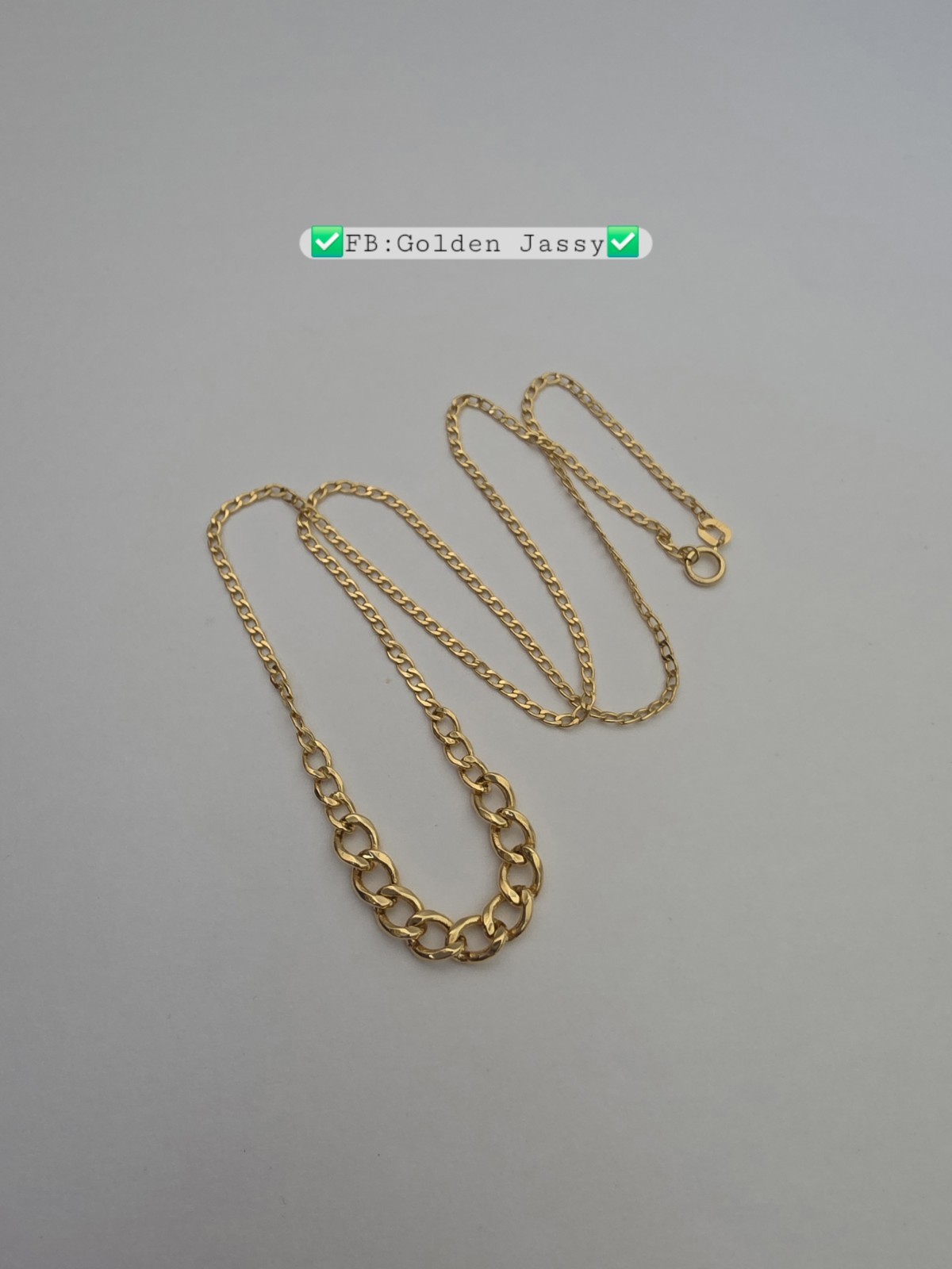 18K Real Gold Cuban Chain 17.5″long