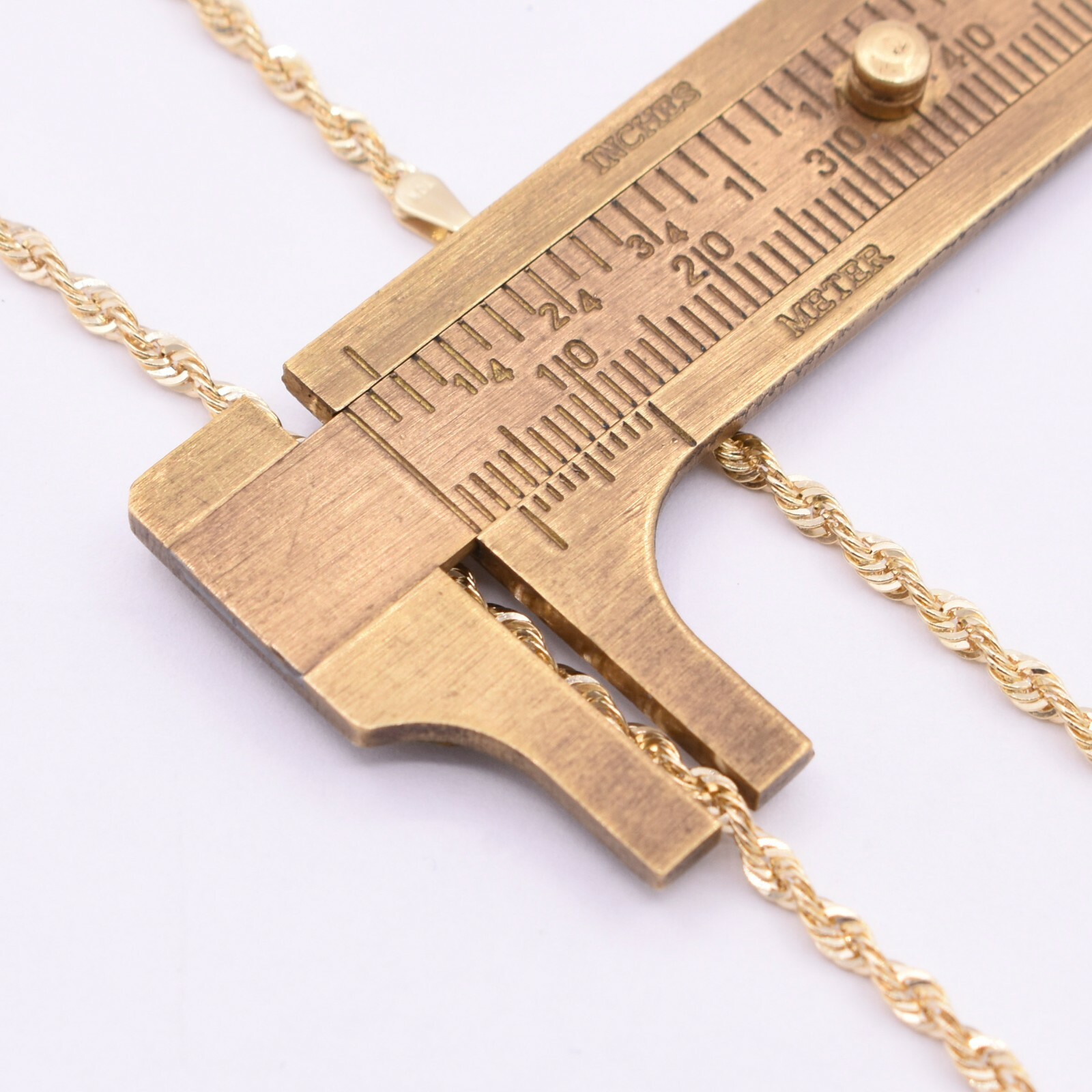 2.5mm Twisted Rope Chain Necklace Real 10K Yellow Gold ALL SIZES