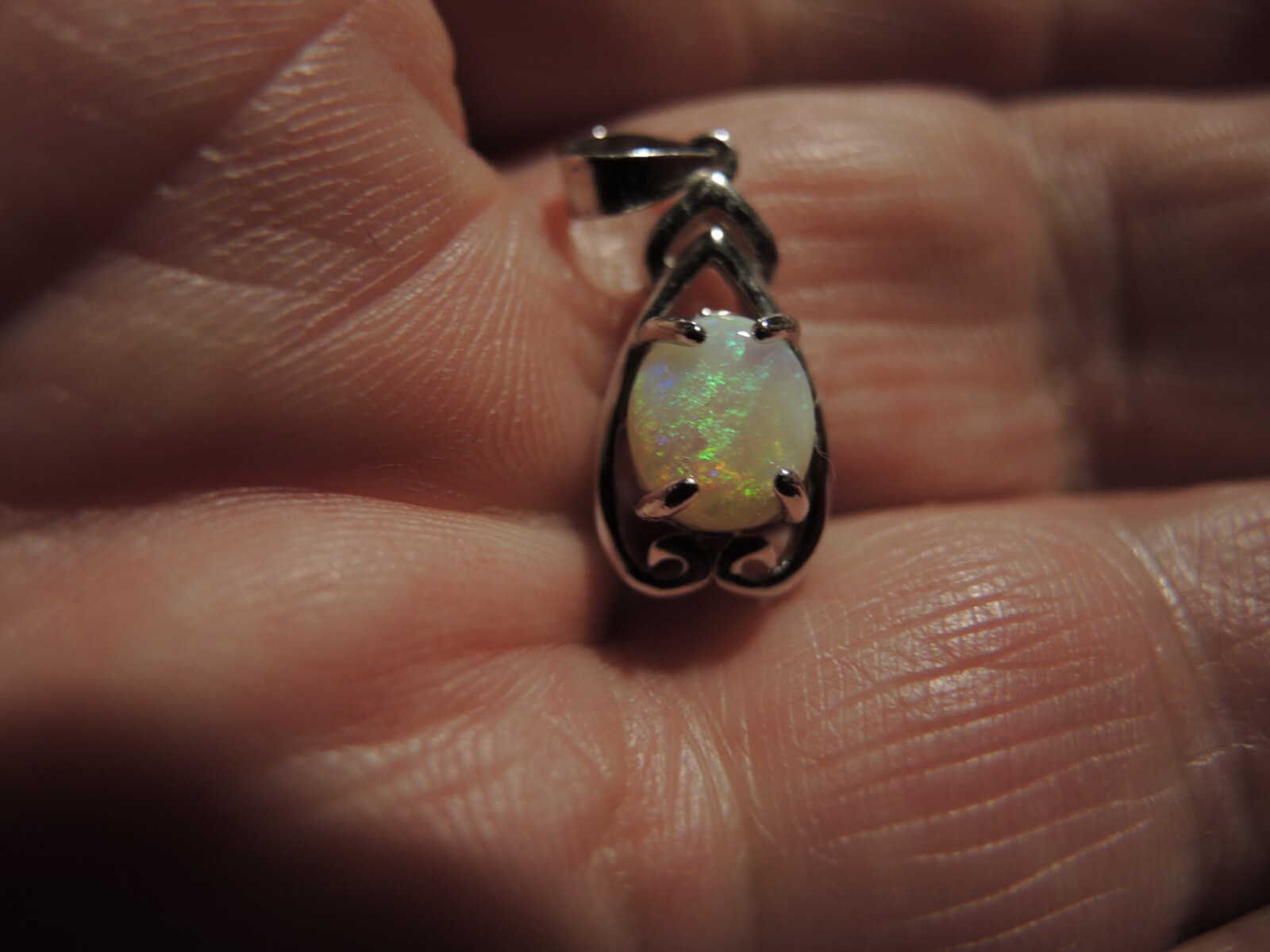 Australian Solid Semi-Crystal Opal Pendant