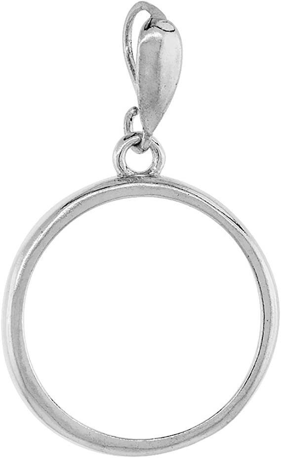 925 Sterling Silver Penny Bezel 19 mm Coins Prong Back Round Edge 1 Cent No Coin