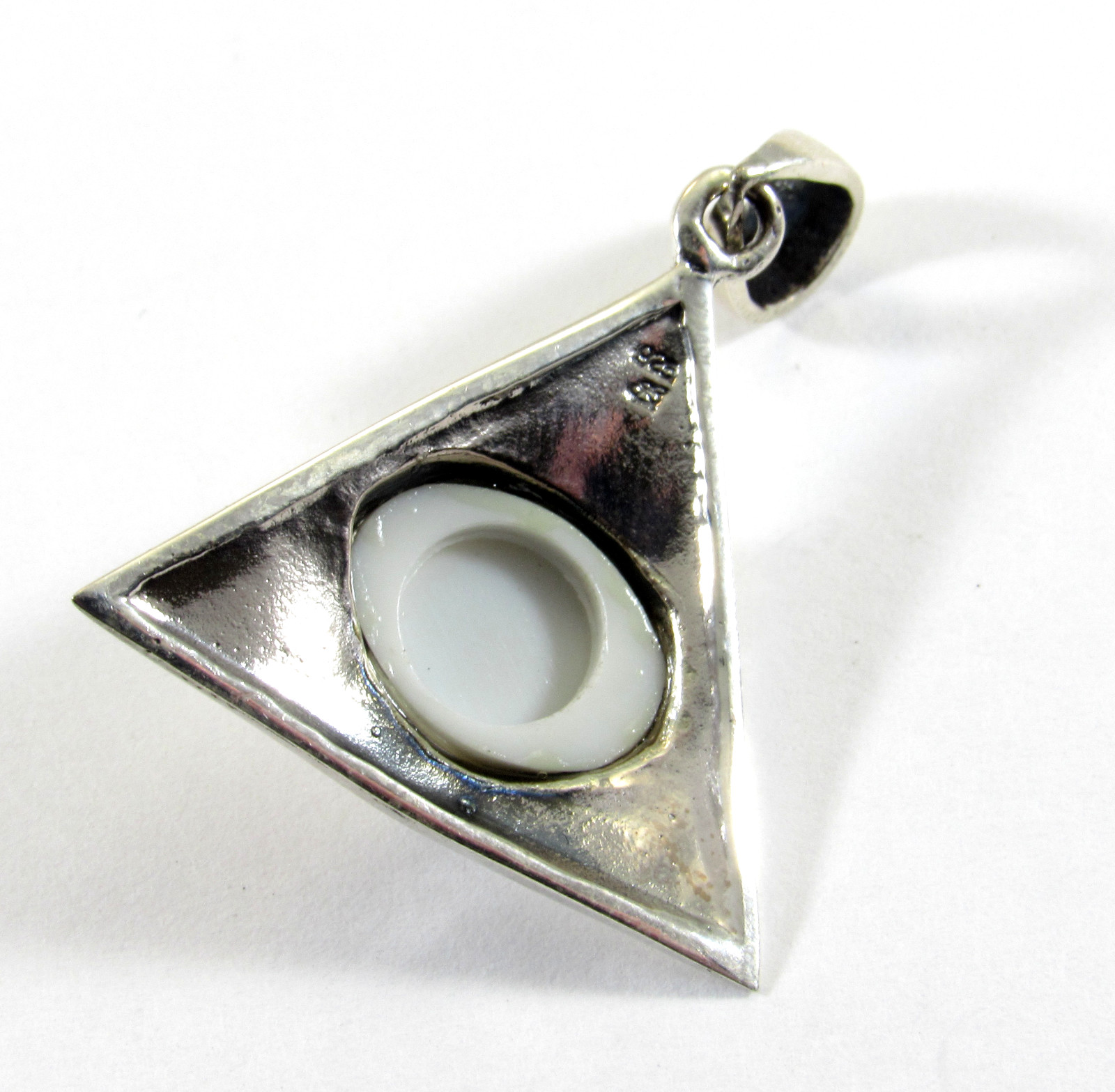 Solid 925 Sterling Silver All Seeing Eye Triangle Eyeball in Pyramid Pendant